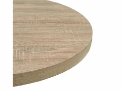 Clicnbuy Mesa de bar bistró MDF y acero redonda 60x75 cm color roble Beige Clearance