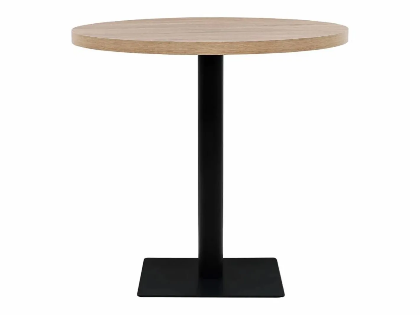 Mesa de bar bistró MDF y acero redonda 80x75 cm color roble^Clicnbuy Discount
