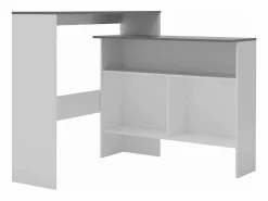 Mesa de bar con 2 encimera blanca y gris 130x40x120 cm^Clicnbuy Discount