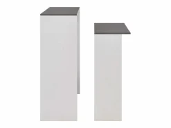 Mesa de bar con 2 encimera blanca y gris 130x40x120 cm^Clicnbuy Discount