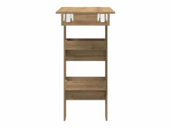 Clicnbuy Mesa de bar de pared contrachapada roble artisan 102x45x103,5cm Marru00f3n New
