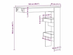 Clicnbuy Mesa de bar de pared contrachapada roble artisan 102x45x103,5cm Marru00f3n New