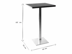 Mesa de bar diseño cuadrado pata central JORY^Miliboo Outlet