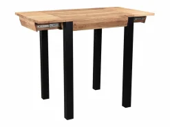 Miliboo Mesa Alta|Mesa de bar extensible en acacia y metal L80-135 cm TRAP