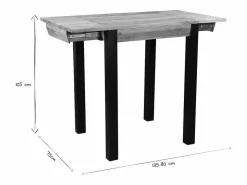 Miliboo Mesa Alta|Mesa de bar extensible en acacia y metal L80-135 cm TRAP