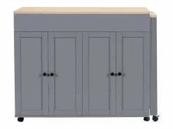 Merax Mesa de bar extensible moderna - 118-180 x 50 x 94,6 cm - con 4 puertas + 6 estantes - MDF - Gris Sale