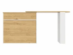 Mueble Bar|Mesa de bar giratoria con 2 puertas y 1 cajón Isla de cocina con tablero extensible (138-204)x39x104 cm - almacenaje abierto -
