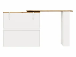Mueble Bar|Mesa de bar giratoria de madera con 1 puerta y 2 cajones Isla de cocina con almacenaje 138x39x102 cm -