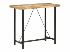 Clicnbuy Mueble Bar|Mesa de bar madera maciza de mango rugosa 120x58x107 cm
