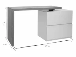 Mesa de bar modulable con almacenaje mate y roble A91 cm MAX^Miliboo Online