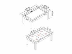 ELITESHOPPING Billar|Mesa de billar 7 pies Multijuego rojo Air Hockey + Mesa de Tenis + Mesa - Rocket