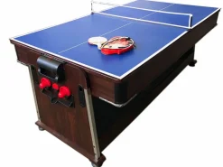 ELITESHOPPING Mesa de Billar 7 pies Multijuego Air Hockey + Ping Pong - Stark Verde Discount