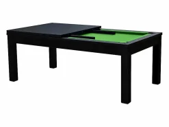 Rendez-Vous Déco Mesa de billar convertible negra con alfombra - Eddie Verde Hot