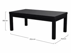 Rendez-Vous Déco Mesa de billar convertible negra con alfombra - Eddie Gris
