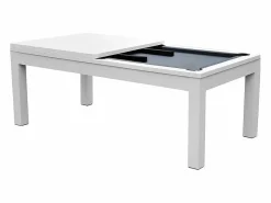 Rendez-Vous Déco Billar|Mesa de billar convertible blanca con alfombra - Eddie