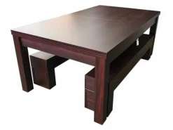 Mesa de billar convertible roja de 7 pies con bancos - Etna^ELITESHOPPING Hot