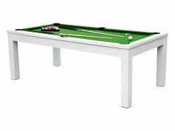 Mesa de billar convertible blanca con alfombra - Eddie^Rendez-Vous Déco Best