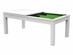 Mesa de billar convertible blanca con alfombra - Eddie^Rendez-Vous Déco Best