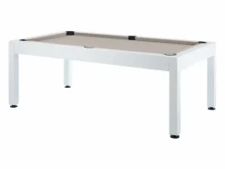 Vente-unique Billar|Mesa de billar exterior - Blanco y taupe - L213,4 x P121,1 x 79,7 cm - STAZIO