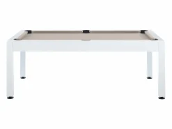 Vente-unique Billar|Mesa de billar exterior - Blanco y taupe - L213,4 x P121,1 x 79,7 cm - STAZIO