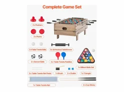 Mesa de billar SucceBuy 4 en 1, mesa de hockey de aire de 82 cm, futbolín, ping-pong y billar, multifuncional, compacta, para interior.^ New