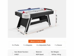 Mesa de billar SucceBuy de 183 cm con marcador LED, discos y pulsadores incluidos Blanco Discount