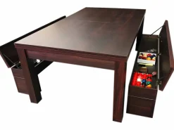 ELITESHOPPING Billar|Mesa de billar convertible de 7 pies con bancos - Zefiro