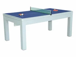 Vente-unique Mesa de billar y ping-pong convertible, blanca, L182 x A102 x A80 cm, HENK Blanco Clearance