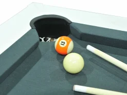 Vente-unique Mesa de billar y ping-pong convertible, blanca, L182 x A102 x A80 cm, HENK Blanco Clearance