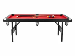 Mesa de Billard Convertible SucceBuy de 213 cm, Portátil, con Tela Roja para Sala de Juegos^ Outlet