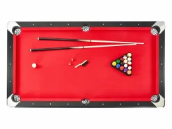 Mesa de Billard Convertible SucceBuy de 213 cm, Portátil, con Tela Roja para Sala de Juegos^ Outlet