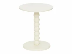 Atmosphera Mesa de café cilíndrica de madera Blanco Outlet