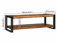 vidaxl Mesa de Café Marrón 120 x 50 x 38 cm Madera de Acacia Sólida Marru00f3n Discount