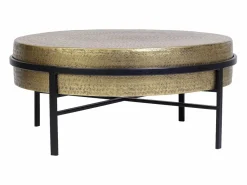 Mesa de café tapa bronce y patas de metal en^Giner y colomer Best