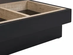 Vente-unique Mesa de centro - Tablero pivotante - MDF lacado negro y natural claro - FAUSTO Negro / Color natural claro Best
