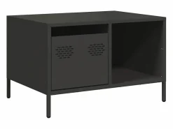 Clicnbuy Mesa de centro acero laminado en frío 68,5x50x43,5 cm Negro New