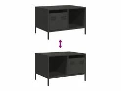 Clicnbuy Mesa de centro acero laminado en frío 68,5x50x43,5 cm Negro New