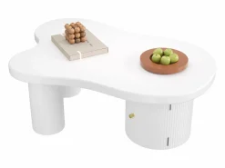 Merax Mesa De Centro|Mesa de centro asimétrica - 100 x 60 x 37 cm - con espacio de almacenamiento - elegante y robusta - MDF -