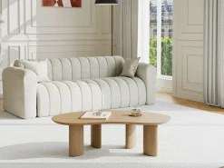 Mesa de centro chapado de fresno - Natural claro - CALYNOR^Vente-unique Outlet