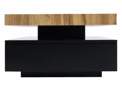 Vente-unique Mesa de centro con 2 cajones de MDF - Negro y natural claro - FELIX Negro / Color natural claro Clearance