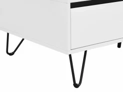 Vente-unique Mesa De Centro|Mesa de centro con 2 cajones y 2 estantes de MDF y acero - y negro - ABUJA