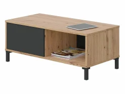 Calicosy Mesa De Centro|Mesa de centro con 2 compartimentos de almacenamiento - L100 cm - Brooklyn
