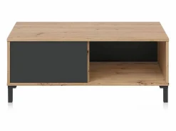 Calicosy Mesa De Centro|Mesa de centro con 2 compartimentos de almacenamiento - L100 cm - Brooklyn