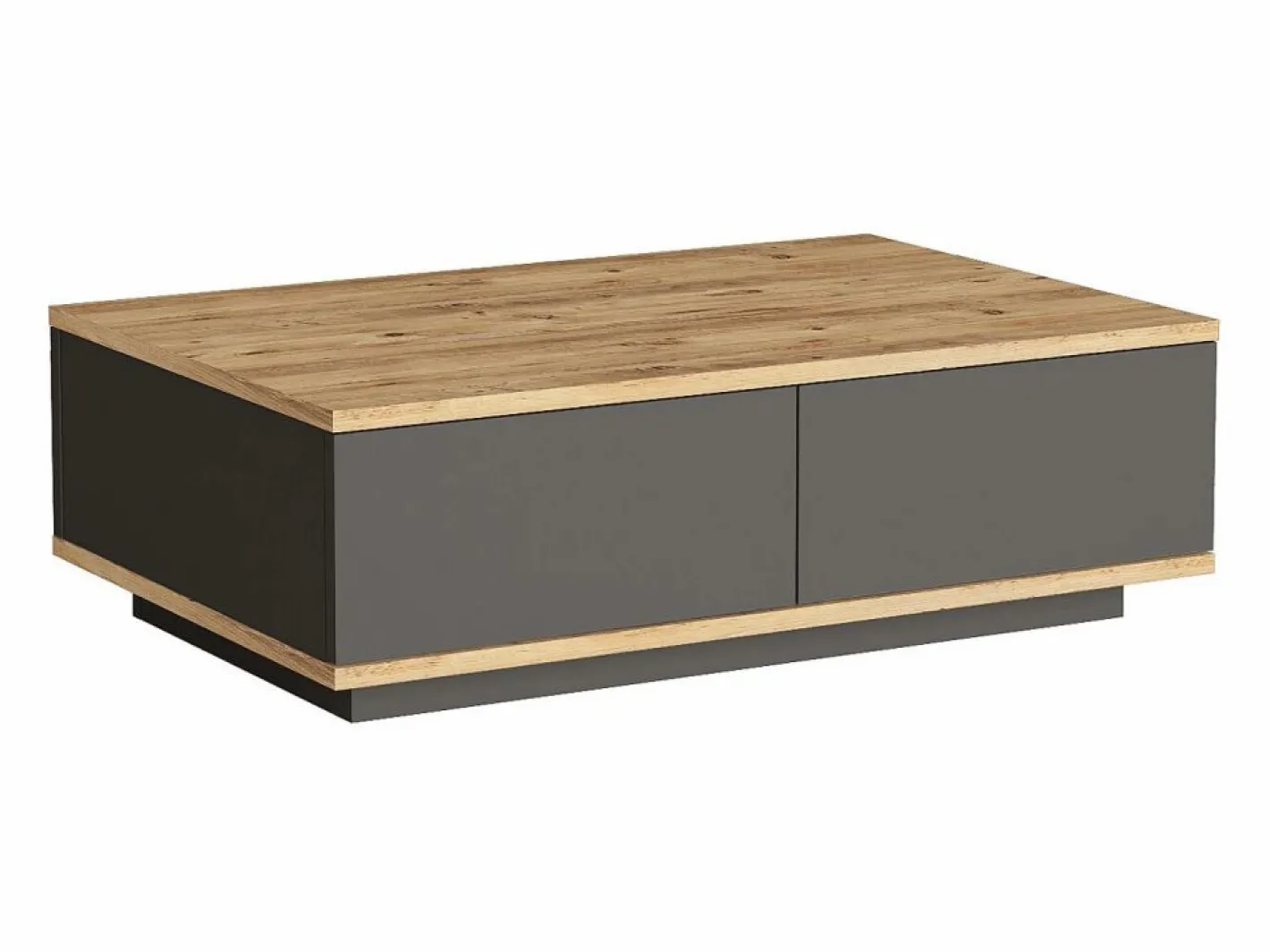 Vente-unique Mesa de centro con 2 puertas - Natural Claro y Antracita - LOTULA Gris antracita / Color natural claro Best