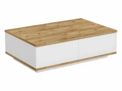 Vente-unique Mesa de centro con 2 puertas - Natural y Blanco - LOTULA Color natural claro / Blanco Hot