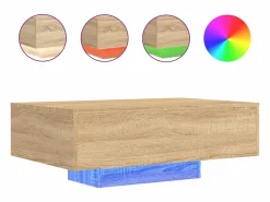 Mesa de centro con luces LED roble Sonoma 85x55x31 cm^vidaxl Online