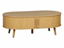 Sweeek Mesa De Centro|Mesa de centro con puertas correderas y efecto madera natural