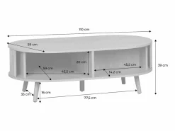 Sweeek Mesa De Centro|Mesa de centro con puertas correderas y efecto madera natural