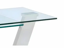 Maison Céphy Mesa De Centro|Mesa de centro con tableros giratorios - Vidrio templado y acero inoxidable - Transparente - OYRUS