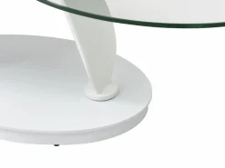 Mesa de centro con tableros pivotantes de cerámica, vidrio templado y metal - Blanco - MANEYA^Maison Céphy Outlet
